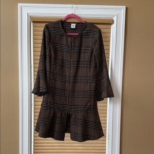 CAbi Navy and Tan Plaid Jacket